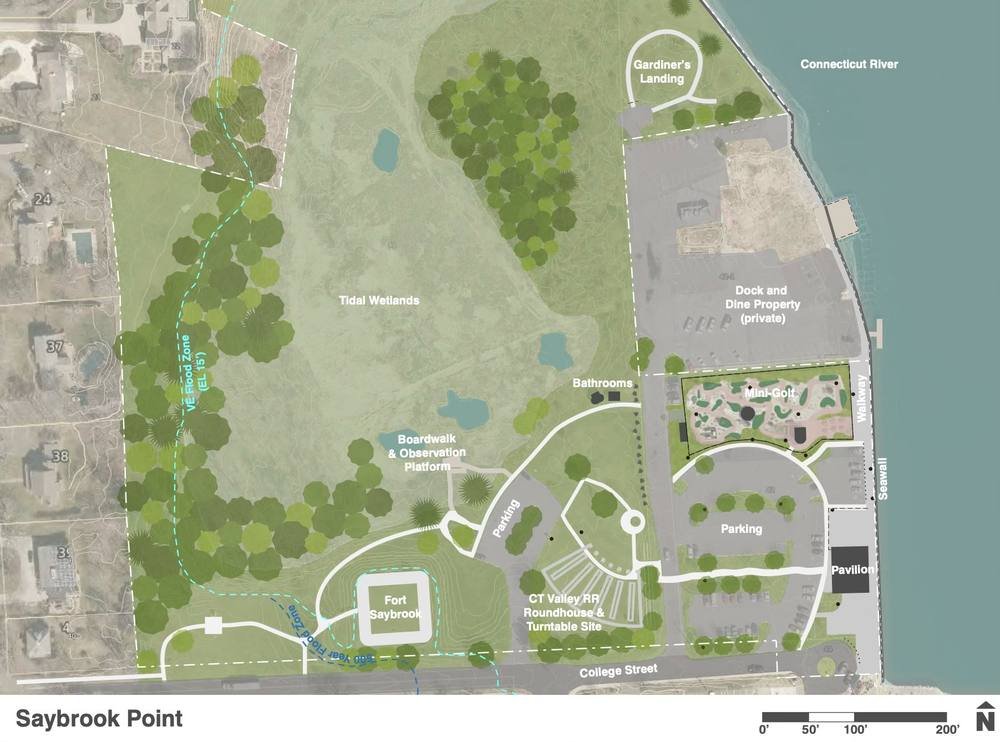 Property overview map showing Saybrook Point parcels